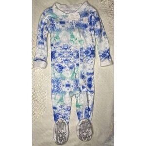 Burt's Bees Baby Organic Cotton Unisex Sleeper 3-6 Months Tie Dye Footed Pajama